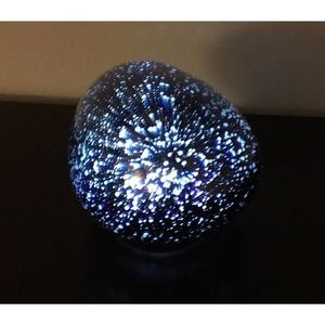 Art Glass Decorative Glowing Garden Rocks Night Light Indoor/ Outdoor Gift Blue